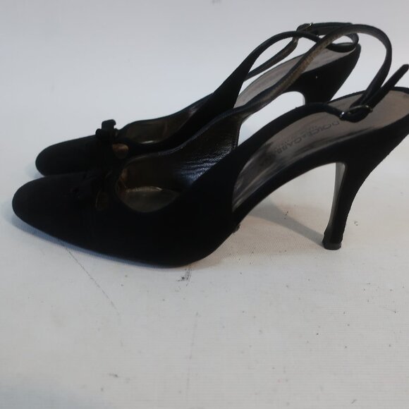 Authentic Womens Dolce & Gabbana Black Suede Slingback Heels Pumps 38.5 US/8.5 - Picture 5 of 15